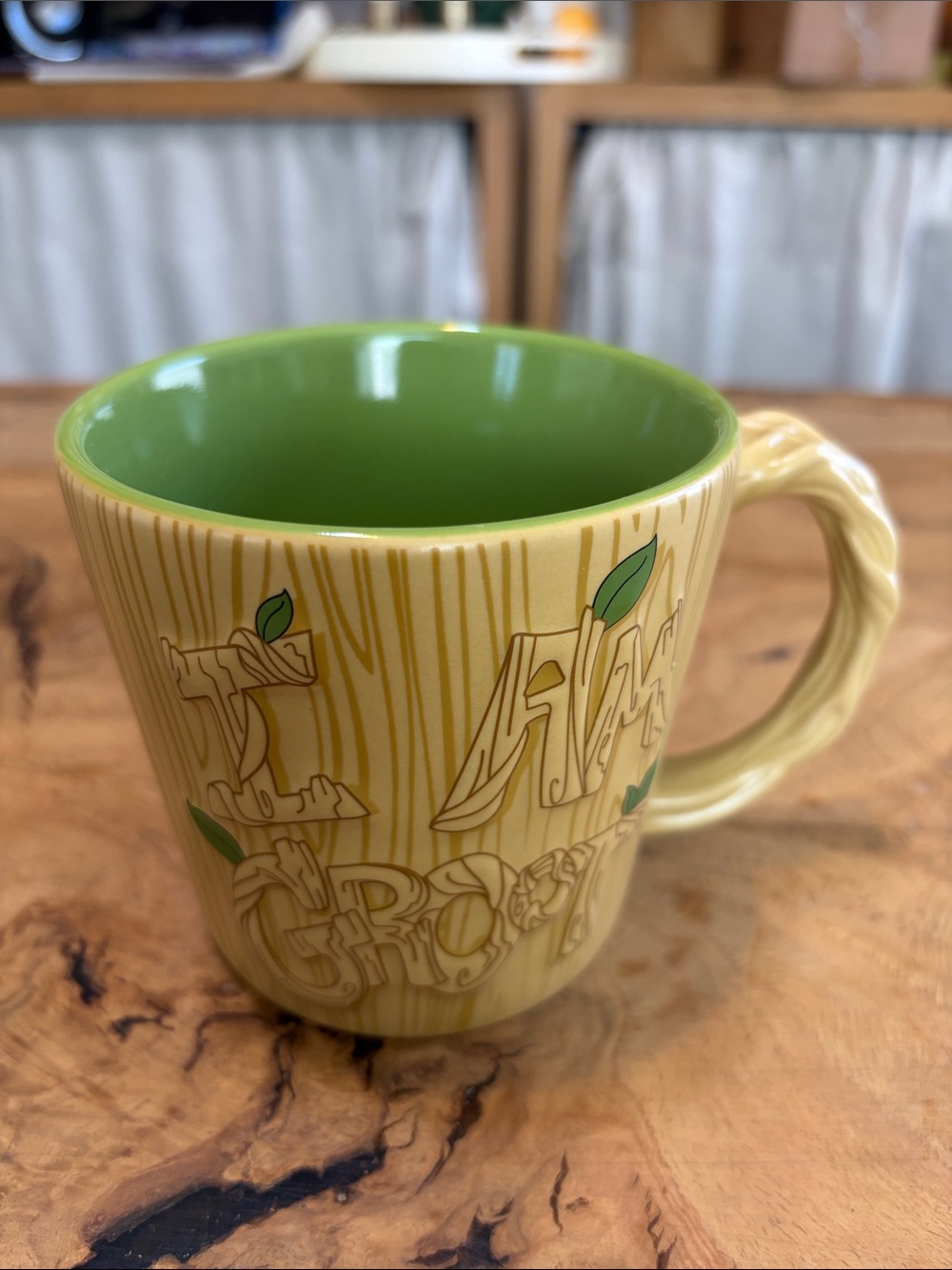 Marvel Green Interior Tan Ceramic 'I'm Groot' Mug Collectible Oversized 15 ounce